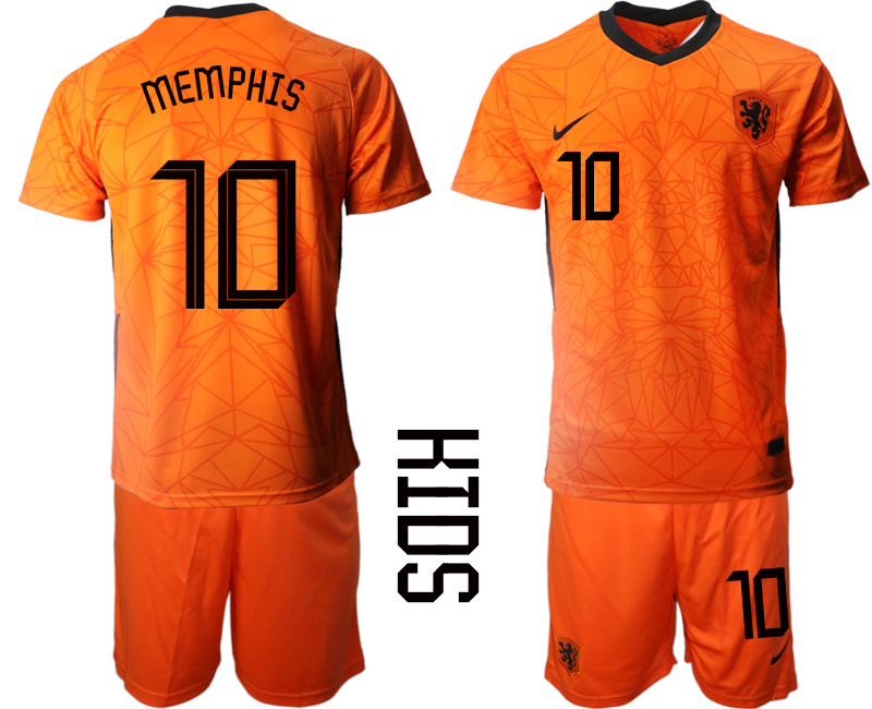 2021 European Cup Netherlands home Youth #10 soccer jerseys->youth soccer jersey->Youth Jersey